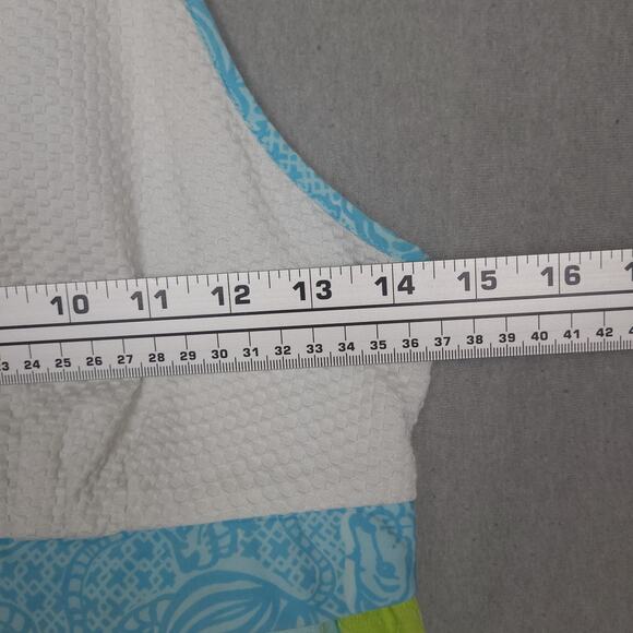 Lilly Pulitzer Women's Strap Shift Dress Floral Green, Blue & White Floral Print - Picture 13 of 14